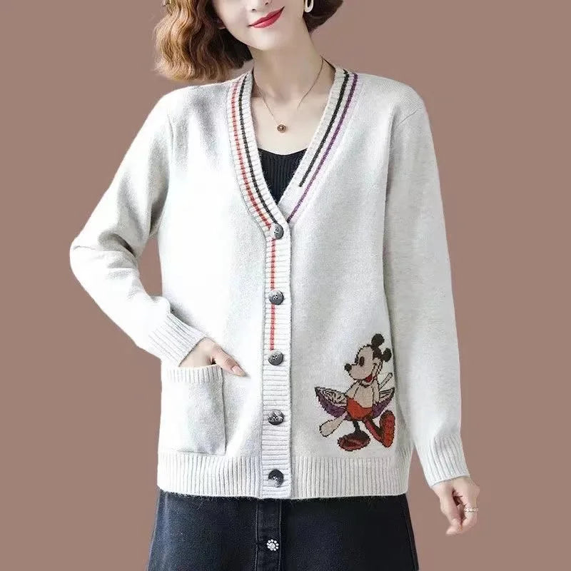 Cartoon Craze: Whimsical Oversized Knit Cardigan