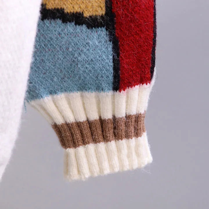 Cartoon Craze: Whimsical Oversized Knit Cardigan