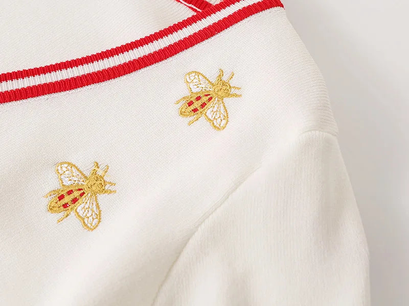 Bee Charmed: Embellished Button-Up Cardigan