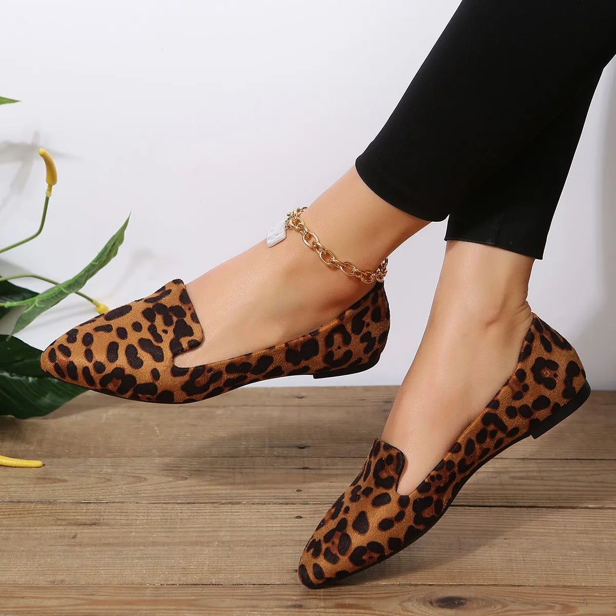 Loafers Flats Leopard Pointed